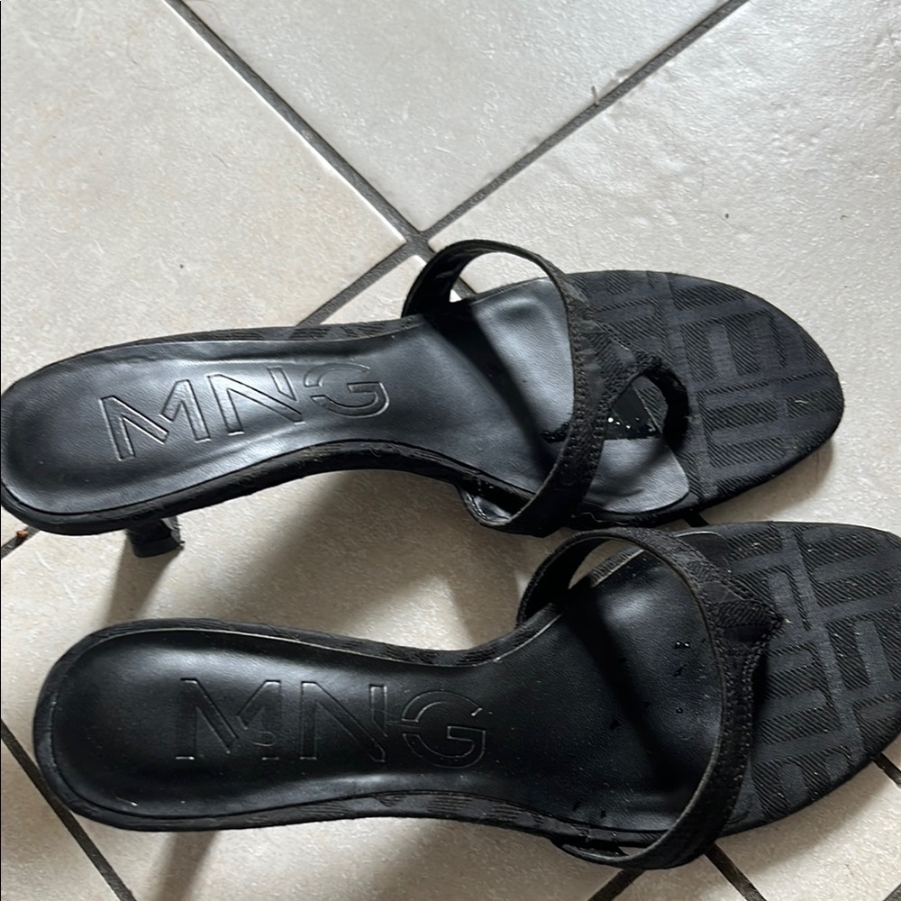 Mango Elegant Black Sandals for Women